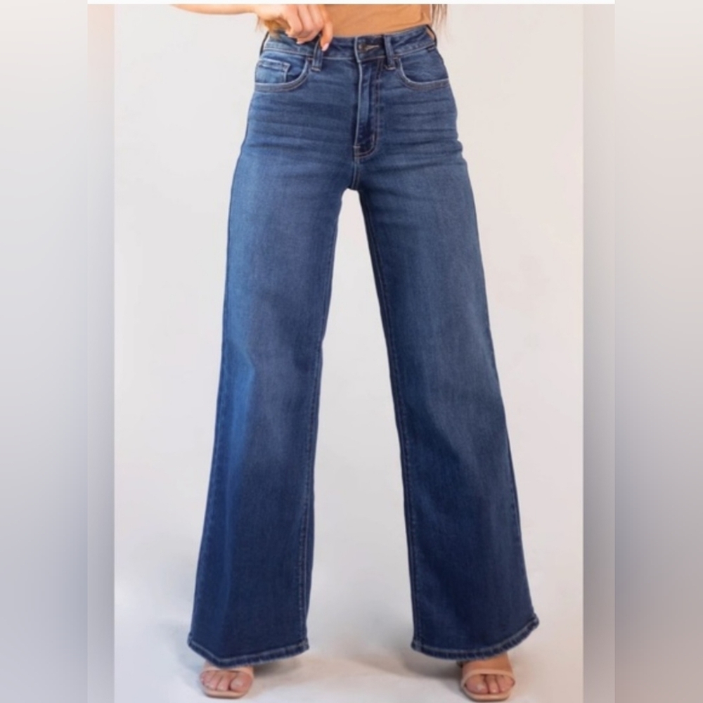 Cello Wide Leg Jeans in Classic Blue. Sz.11 Scandi Girl Western. NWT.